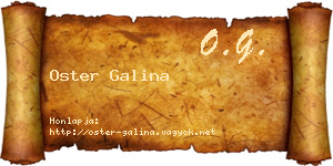 Oster Galina névjegykártya